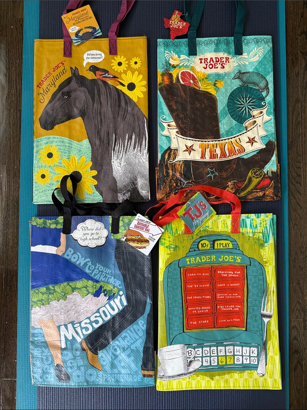 Trader Joe's Reusable Tote Bags - States (Set of 4)